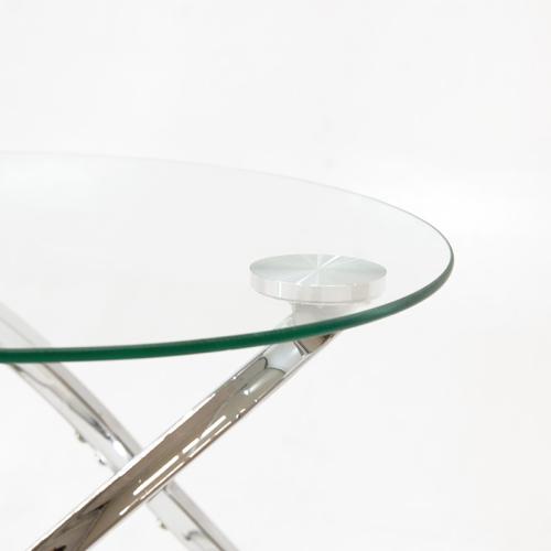 Τραπέζι σαλονιού Sabin pakoworld μέταλλο-γυαλί 8mm Φ80x43εκ