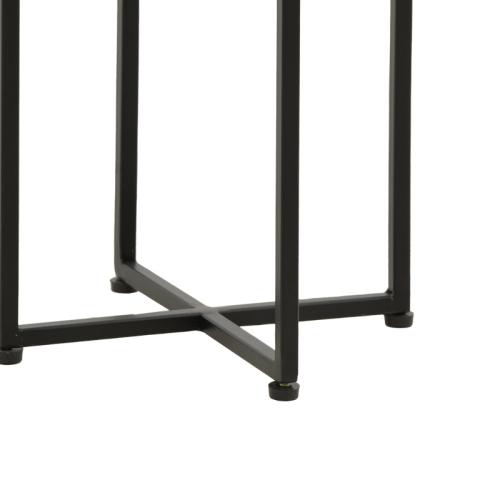 Βοηθητικό τραπέζι Miles ΙΙ pakoworld μασίφ ξύλο ακακίας σε φυσική απόχρωση με μαύρα μεταλλικά πόδια 29x29x54εκ