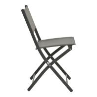 Καρέκλα Jeve pakoworld πτυσσόμενη μέταλλο-textilene σε ανθρακί απόχρωση 46x51x81εκ