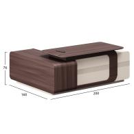 ΓΡΑΦΕΙΟ ΔΕΞΙΑ ΓΩΝΙΑ ΣΕΙΡΑ PRESIDENT HM2147R ΜΕΛΑΜΙΝΗ ΣΕ ΚΑΡΥΔΙ-ΜΠΕΖ 200x160x76Υεκ