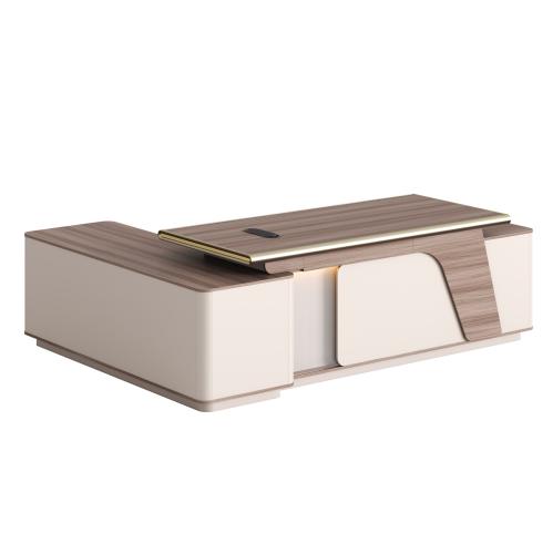 ΓΡΑΦΕΙΟ ΔΕΞΙΑ ΓΩΝΙΑ SUPERON HM2136R ΜΕΛΑΜΙΝΗ ΦΥΣΙΚΟ-ΜΠΕΖ--LED ΦΩΤΙΣΜΟΣ 240x180x76Υ