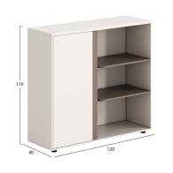 ΝΤΟΥΛΑΠΙ/ΒΙΒΛΙΟΘΗΚΗ NEWLINE HM18282 ΜΕΛΑΜΙΝΗ ΛΕΥΚΗ & ΑΝΟΙΧΤΟ ΚΑΦΕ 120x40x110Υεκ.