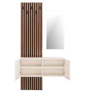 ΕΠΙΠΛΟ ΕΙΣΟΔΟΥ ΜΕ ΚΑΘΡΕΠΤΗ MYLES HM18080.01 ΜΕΛΑΜΙΝΗ ΣΟΝΑΜΑ-ΛΕΥΚΟ 100x37x200Υεκ