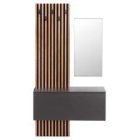 ΕΠΙΠΛΟ ΕΙΣΟΔΟΥ ΜΕ ΚΑΘΡΕΠΤΗ MYLES HM18080.02 ΜΕΛΑΜΙΝΗ ΣΟΝΑΜΑ-ΓΚΡΙ 100x37x200Υεκ