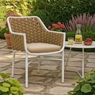 Πολυθρόνα Ortegia pakoworld αλουμίνιο με λευκό σκελετό- χακί σχοινί 57x62x82εκ