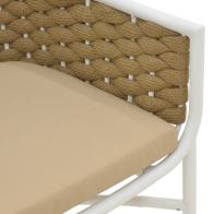 Πολυθρόνα Ortegia pakoworld αλουμίνιο με λευκό σκελετό- χακί σχοινί 57x62x82εκ