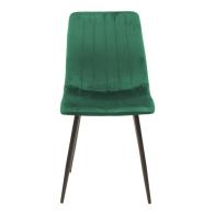 Καρέκλα Noor pakoworld κυπαρισσί βελούδο με πόδι μετάλλου σε μαύρη απόχρωση 44x53x86εκ