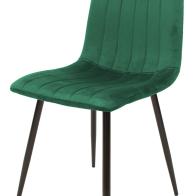 Καρέκλα Noor pakoworld κυπαρισσί βελούδο με πόδι μετάλλου σε μαύρη απόχρωση 44x53x86εκ