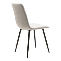 Καρέκλα Noor pakoworld γκρι βελούδο με πόδι μετάλλου σε μαύρη απόχρωση 44x53x86εκ