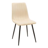 Καρέκλα Noor pakoworld μπεζ βελούδο με πόδι μετάλλου σε μαύρη απόχρωση 44x53x86εκ