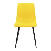 Καρέκλα Noor pakoworld κίτρινο βελούδο με πόδι μετάλλου σε μαύρη απόχρωση 44x53x86εκ