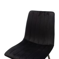 Καρέκλα Noor pakoworld μαύρο βελούδο με πόδι μετάλλου σε μαύρη απόχρωση 44x53x86εκ