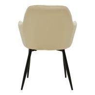 Πολυθρόνα Noor pakoworld μπεζ βελούδο με πόδι μετάλλου σε μαύρη απόχρωση 58x58x86εκ