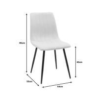 Καρέκλα Noor pakoworld μπεζ ύφασμα με πόδι μετάλλου σε μαύρη απόχρωση 44x53x86εκ