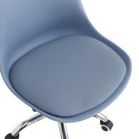 Καρέκλα γραφείου εργασίας Gaston II pakoworld pp-pu σε απόχρωση ανοιχτό μπλε 48x57x77-90εκ