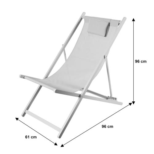 Σεζλόνγκ επαγγελματική Corte pakoworld αλουμίνιο cappuccino-textilene σε καφέ απόχρωση