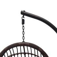 Κούνια φωλιά με βάση Cungo pakoworld μέταλλο καφέ- pe rattan καφέ με μπεζ μαξιλάρι 125x105x195εκ