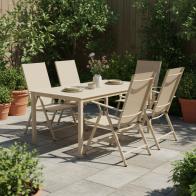 Πολυθρόνα Candor pakoworld cappuccino μέταλλο-textilene σε καφέ απόχρωση 51.5x63.5x107εκ