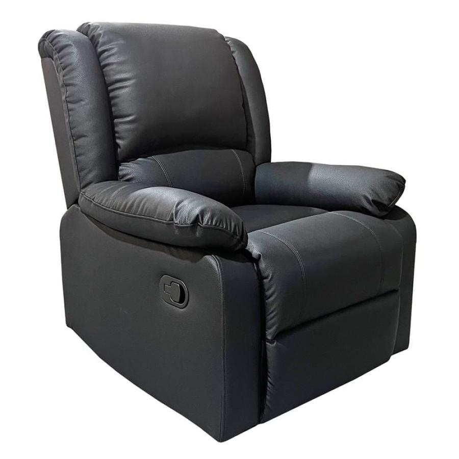 EVA Πολυθρόνα Relax Σαλονιού - Καθιστικού, PU Μαύρο