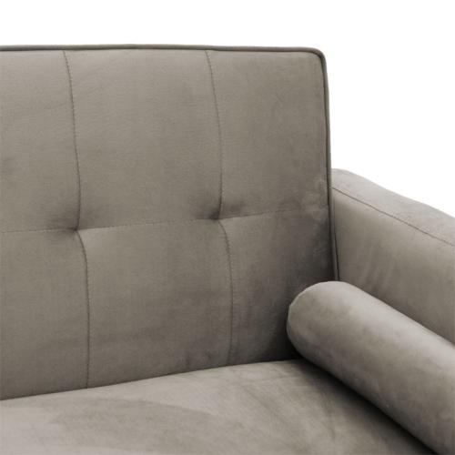 Καναπές-κρεβάτι Success pakoworld 3θέσιος βελούδο γκρι-μπεζ 190x80x84εκ