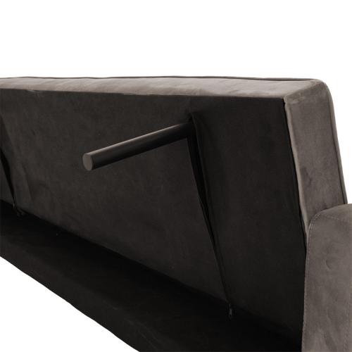 Καναπές-κρεβάτι Success pakoworld 3θέσιος βελούδο γκρι-μπεζ 190x80x84εκ