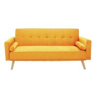 Καναπές-κρεβάτι Success pakoworld 3θέσιος κίτρινο βελούδο 190x80x84εκ