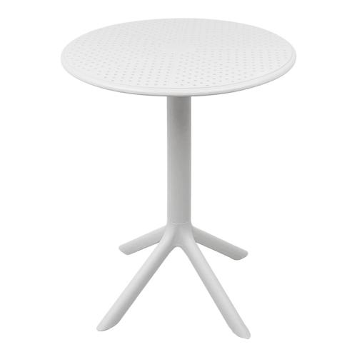 Τραπέζι Merkon pakoworld pp σε λευκή απόχρωση Φ60x75εκ