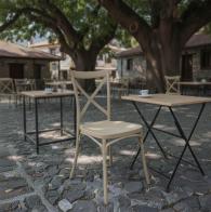 Καρέκλα Crossie pakoworld στοιβαζόμενη pp σε απόχρωση cappucino 38x46.5x82εκ