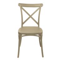 Καρέκλα Crossie pakoworld στοιβαζόμενη pp σε απόχρωση cappucino 38x46.5x82εκ