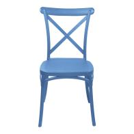Καρέκλα Crossie pakoworld στοιβαζόμενη pp σε απόχρωση μπλε 38x46.5x82εκ
