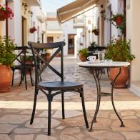 Καρέκλα Crossie pakoworld στοιβαζόμενη pp σε μαύρη απόχρωση 38x46.5x82εκ