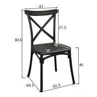 Καρέκλα Crossie pakoworld στοιβαζόμενη pp σε μαύρη απόχρωση 38x46.5x82εκ