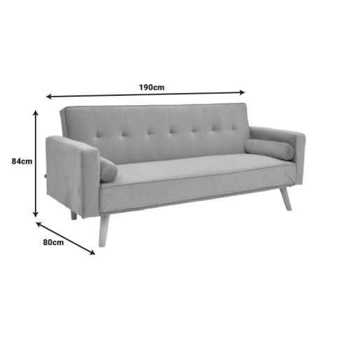 Καναπές-κρεβάτι Success pakoworld 3θέσιος βελούδο σε μέντα απόχρωση 190x80x84εκ