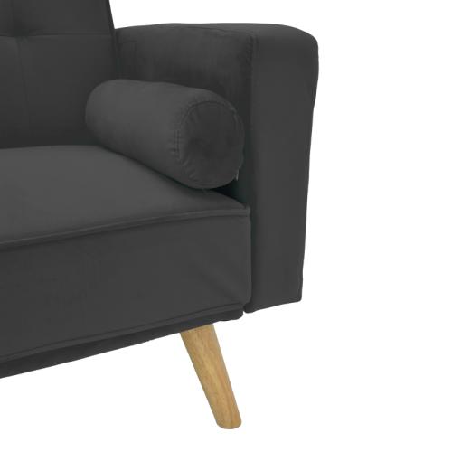 Καναπές-κρεβάτι Success pakoworld 3θέσιος βελούδο σε ανθρακί απόχρωση 190x80x84εκ