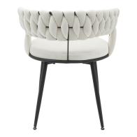 Πολυθρόνα Alkia pakoworld σε κρεμ βελούδο με πόδι μαύρο μέταλλο 60x57x68εκ