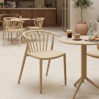 Πολυθρόνα Zelma pakoworld pp σε ανοιχτή απόχρωση cappuccino 55x53x73εκ