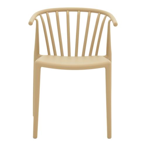 Πολυθρόνα Zelma pakoworld pp σε ανοιχτή απόχρωση cappuccino 55x53x73εκ