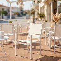 Πολυθρόνα Zacreta pakoworld αλουμίνιο-textilene σε λευκή απόχρωση 56x61x87.5εκ