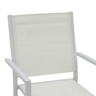 Πολυθρόνα Zacreta pakoworld αλουμίνιο-textilene σε λευκή απόχρωση 56x61x87.5εκ