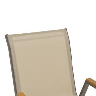 Πολυθρόνα Azelie pakoworld στοιβαζόμενη σαμπανιζέ αλουμίνιο και textilene σε ανοιχτή γκρι απόχρωση 56x75x88εκ