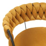 Πολυθρόνα Alkia pakoworld σε κίτρινο βελούδο με μαύρο πόδι μέταλλο 60x57x68εκ