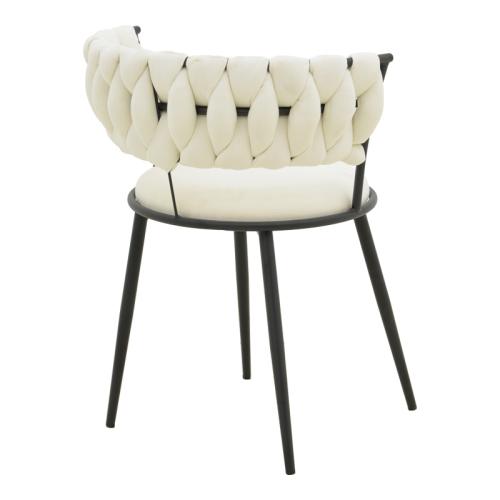 Πολυθρόνα Alkia I pakoworld ύφασμα σε εκρού απόχρωση- πόδι μαύρο μέταλλο 57x58.5x72εκ