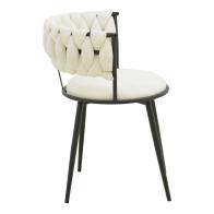 Πολυθρόνα Alkia I pakoworld ύφασμα σε εκρού απόχρωση- πόδι μαύρο μέταλλο 57x58.5x72εκ