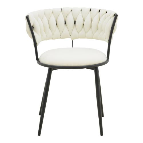 Πολυθρόνα Alkia I pakoworld ύφασμα σε εκρού απόχρωση- πόδι μαύρο μέταλλο 57x58.5x72εκ