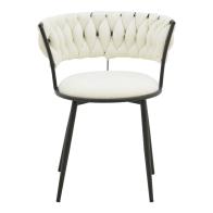 Πολυθρόνα Alkia I pakoworld ύφασμα σε εκρού απόχρωση- πόδι μαύρο μέταλλο 57x58.5x72εκ