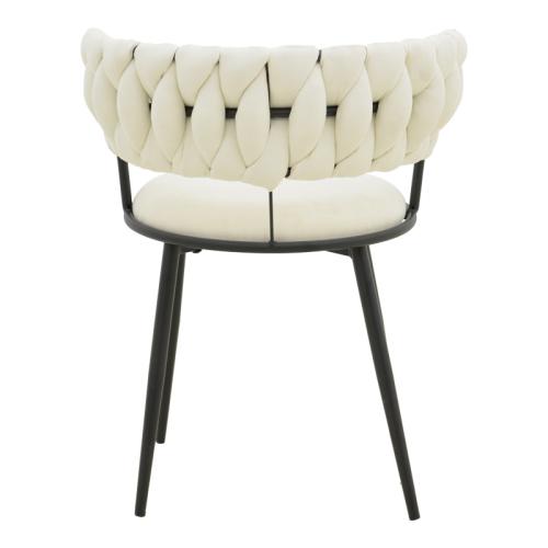 Πολυθρόνα Alkia I pakoworld ύφασμα σε εκρού απόχρωση- πόδι μαύρο μέταλλο 57x58.5x72εκ