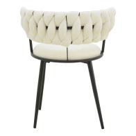 Πολυθρόνα Alkia I pakoworld ύφασμα σε εκρού απόχρωση- πόδι μαύρο μέταλλο 57x58.5x72εκ