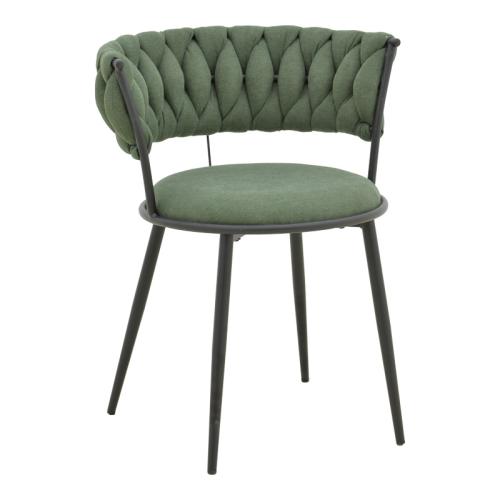 Πολυθρόνα Alkia I pakoworld ύφασμα σε χακί απόχρωση- πόδι μαύρο μέταλλο 57x58.5x72εκ