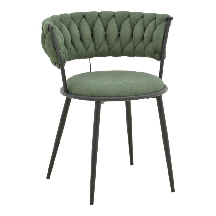 Πολυθρόνα Alkia I pakoworld ύφασμα σε χακί απόχρωση- πόδι μαύρο μέταλλο 57x58.5x72εκ