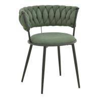 Πολυθρόνα Alkia I pakoworld ύφασμα σε χακί απόχρωση- πόδι μαύρο μέταλλο 57x58.5x72εκ